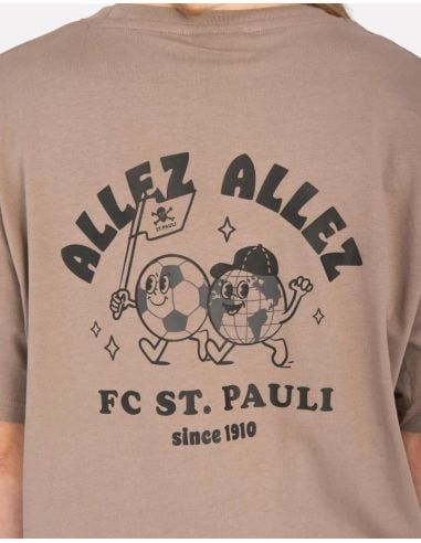 St. Pauli - T-Shirt "Allez Allez" - unisex - Hellbraun/Schwarz - @ No Borders