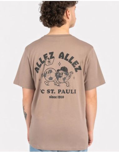 St. Pauli - T-Shirt "Allez Allez" - unisex - Hellbraun/Schwarz - @ No Borders