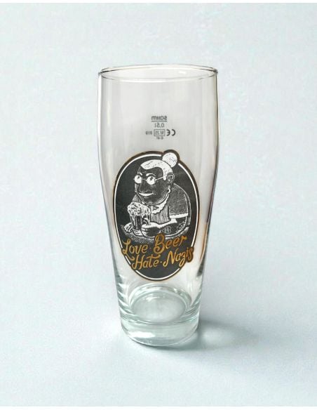 Love Beer Hate Nazis - Bierglas
