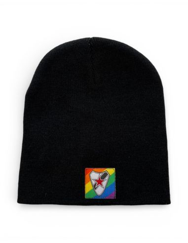 Roter Stern Leipzig - Beanie - Pride / Regenbogen Patch - Schwarz - @ No Borders