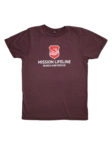 Mission Lifeline - SOLI T-Shirt - Front Print - Burgundy - @ No Borders