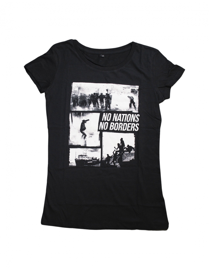 No Nations No Borders - Mob Action - T-Shirt tailliert - Black