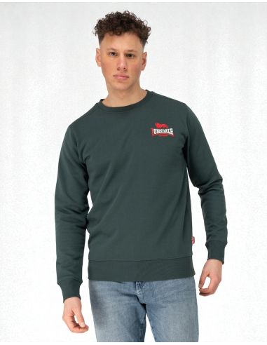Lonsdale - Sweater - Lympstone - Bottle Green/Red/Ecru - @ No Borders