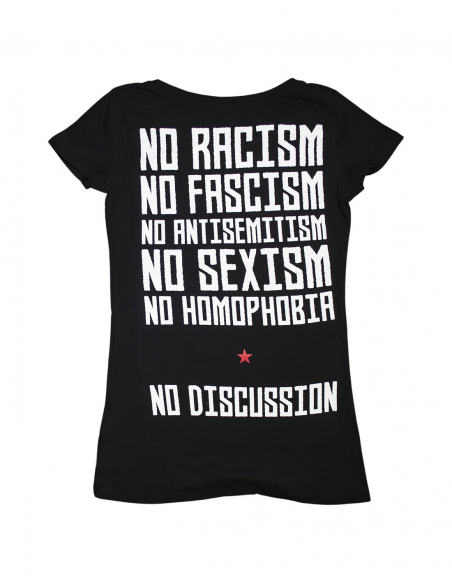 Roter Stern Leipzig - T-Shirt tailliert - No Discussion - Black