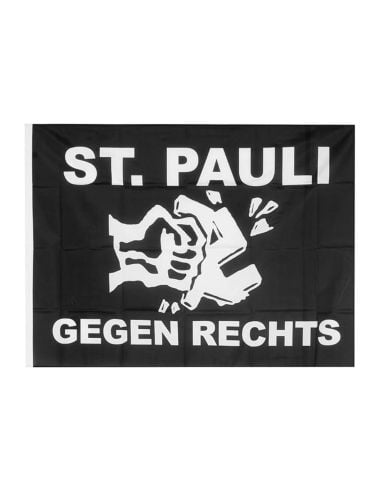 St. Pauli - Fahne - "Gegen Rechts" - @ No Borders