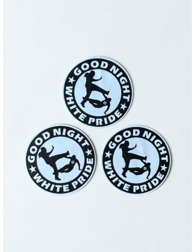 Good Night White Pride - No Borders - Mini Sticker - @ No Borders