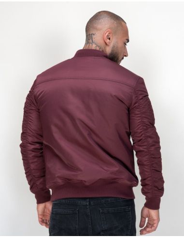 Lonsdale - Bomber Jacket - Tern Hill - Oxblood/White - @ No Borders