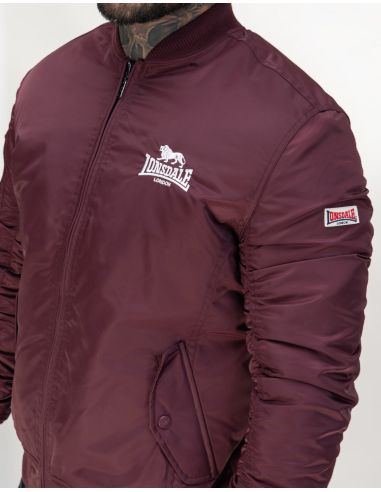 Lonsdale - Bomber Jacket - Tern Hill - Oxblood/White - @ No Borders