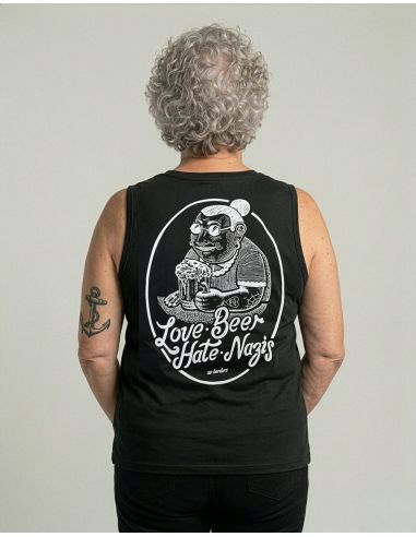 Love Beer Hate Nazis 2.0 - No Borders - Tank Top - Black - @ No Borders