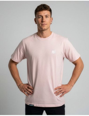 161 - No Borders - T-Shirt - Embroidered Logo - Pink - @ No Borders