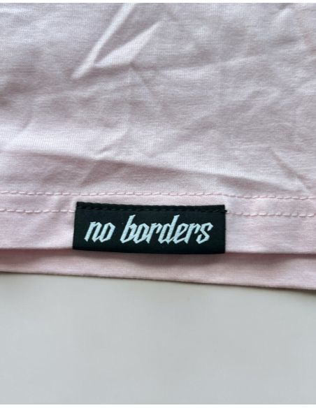 161 - No Borders - T-Shirt - Embroidered Logo - Pink