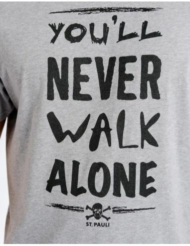 St. Pauli - T-Shirt - You'll Never Walk Alone - Grey - @ No Borders