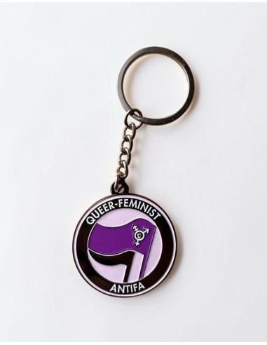 Queer-Feminist Antifa - Key Chain - @ No Borders