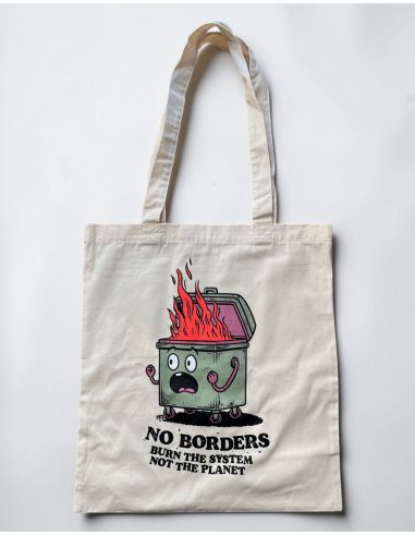 Burn The System - No Borders - Bag - Natural - @ No Borders