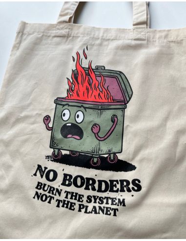 Burn The System - No Borders - Bag - Natural - @ No Borders