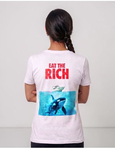 Eat The Rich - No Borders - T-Shirt tailliert - Weiß - @ No Borders