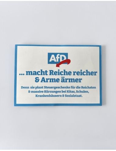 FCK AFD - Fan - Sticker - Reiche & Arme - 10 Stück - @ No Borders