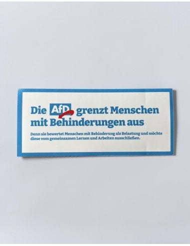 FCK AFD - Fan - Sticker - Ausgrenzung - 10 Stück - @ No Borders