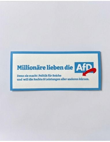 FCK AFD - Fan - Sticker - Millionäre - 10 Stück - @ No Borders