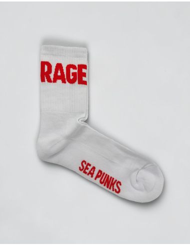 Sea Punks - Socks - Love & Rage - White - @ No Borders