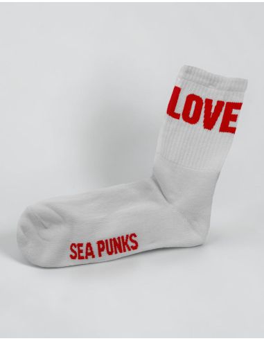 Sea Punks - Socken - Love & Rage - Weiß - @ No Borders