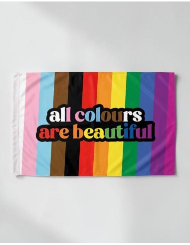 All Colours Are Beautiful - Progress Pride - Fahne - @ No Borders