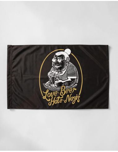 Love Beer Hate Nazis 2.0 - Flag - @ No Borders