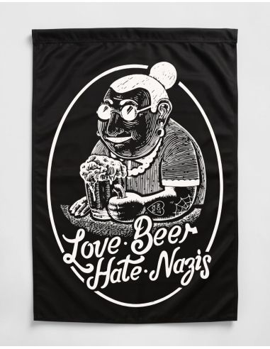 Love Beer 2.0 - Fahne - Hochformat - @ No Borders