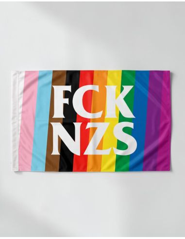 FCK NZS - Progress Pride - Fahne - @ No Borders
