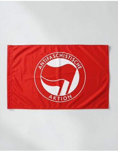 Antifa - Flag - Red/Red - @ No Borders