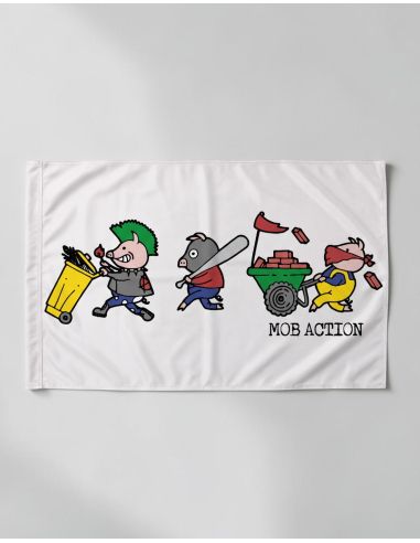 Riot Pigs - Flag - @ No Borders