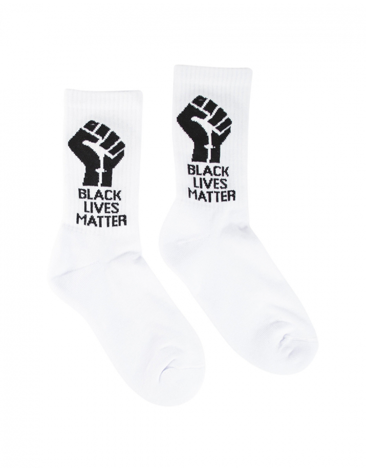 Black Lives Matters - No Borders - Socken - White