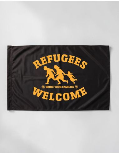 Refugees Welcome - Flag - @ No Borders