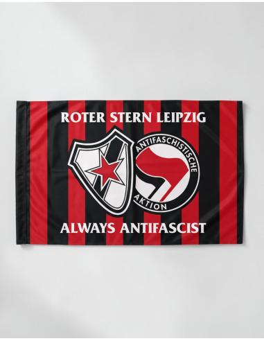 Roter Stern Leipzig - Always Antifascist - Fahne - @ No Borders
