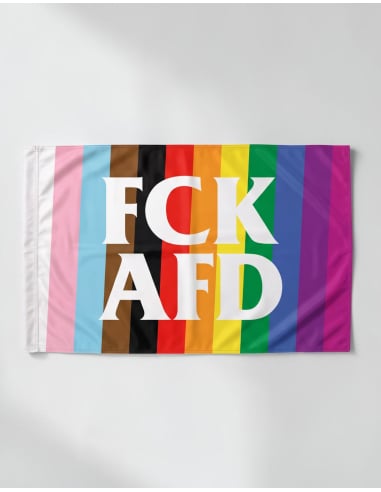 FCK AFD - Progress Pride - Fahne - @ No Borders