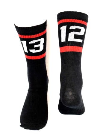 1312 - Socks - Embroidered logo - Black - @ No Borders