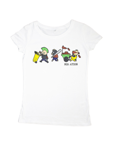 Riot Pigs - Mob Action - T- Shirt tailliert - White - @ No Borders